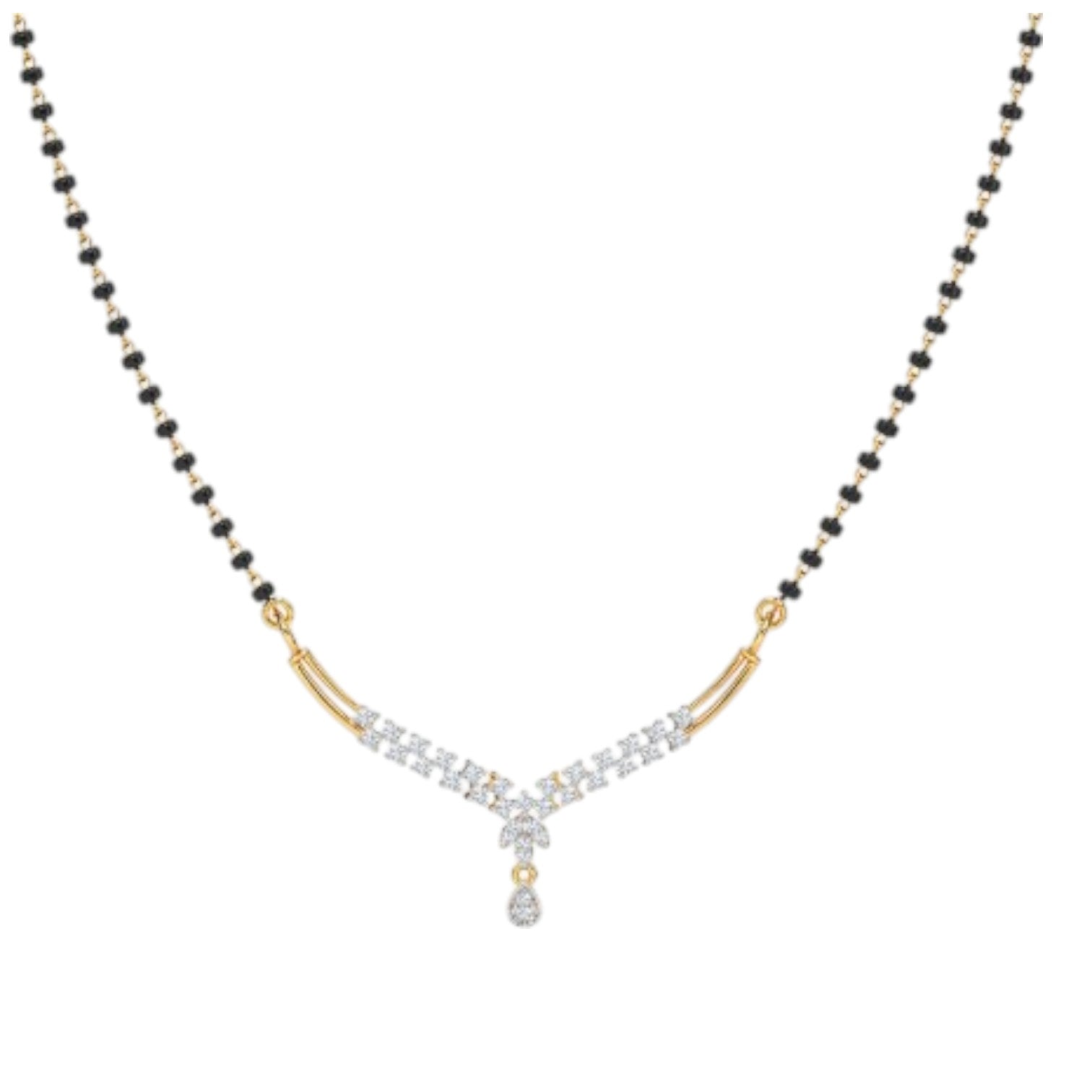 Elegant 925 Sterling Silver Gold Plated CZ Stone Mangal Sutra for Women By Kesardeep